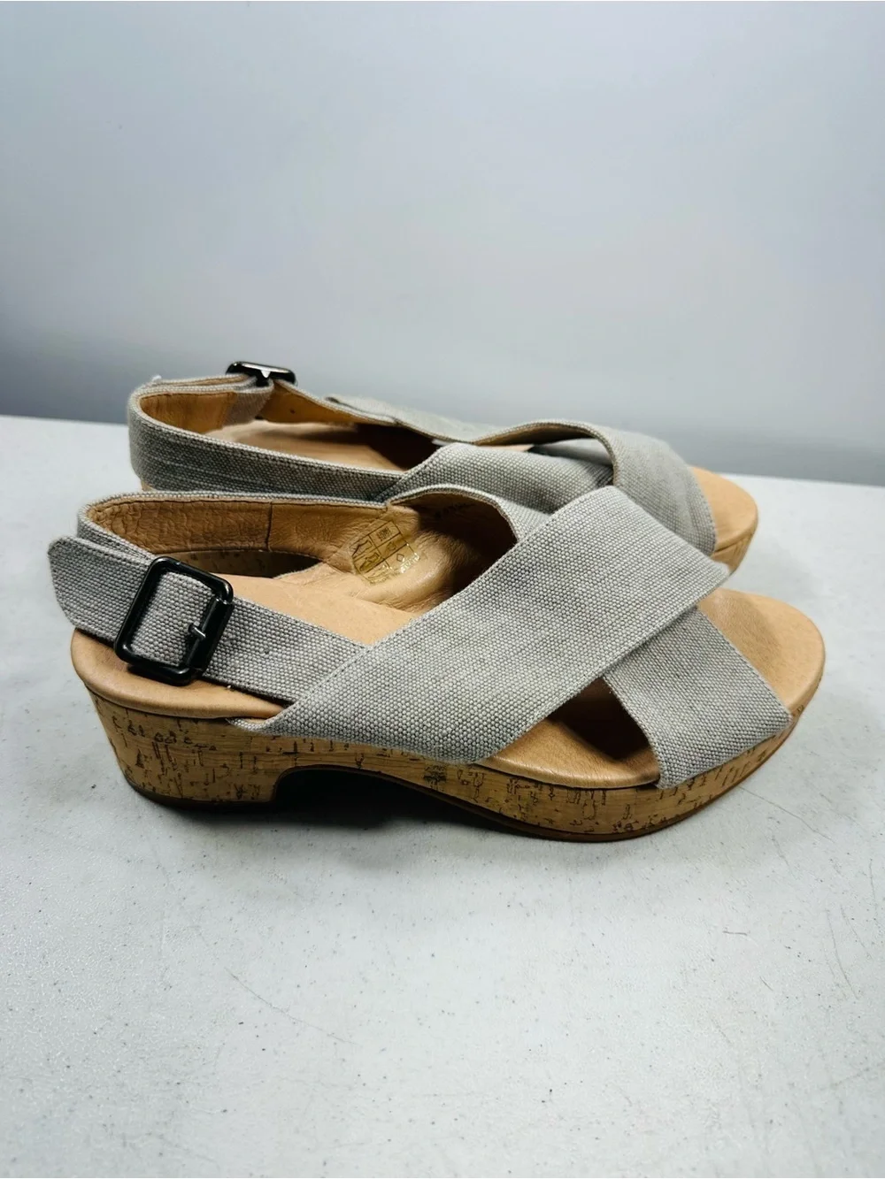 Garnet Hill  Wedges Sandals  Women’s Sz 38-7  Made Italy